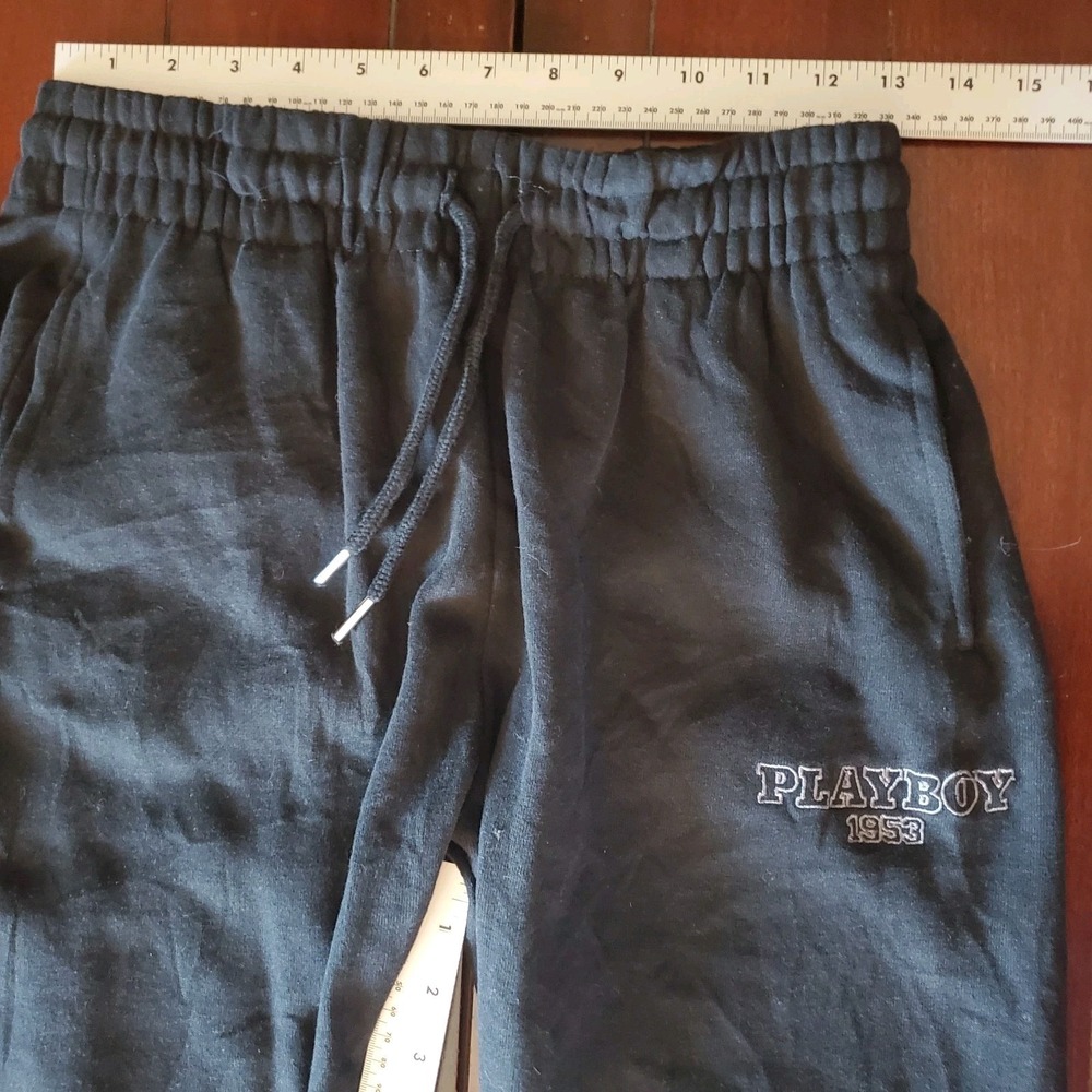 Playboy 1953 Black Sweatpants Embroidered Sz M - Picture 8 of 9